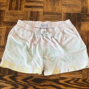 Wallflower Pastel Tie-Dye Lounge Shorts - White with Yellow & Mint Accents
